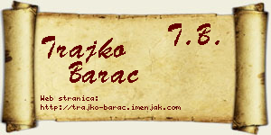 Trajko Barać vizit kartica